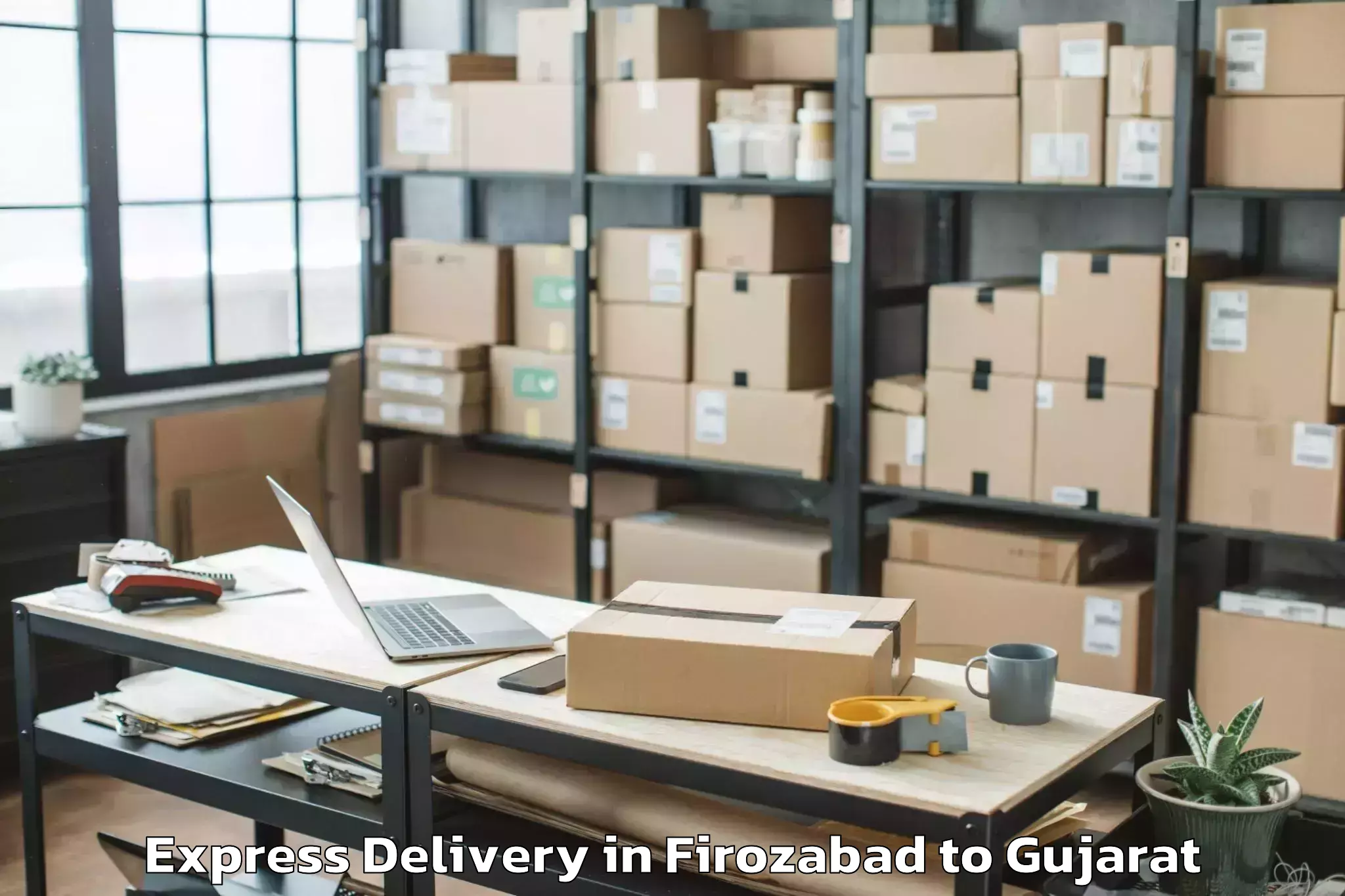 Top Firozabad to Jhagadia Express Delivery Available